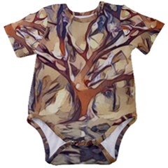 Tree Forest Woods Nature Landscape Baby Short Sleeve Bodysuit by Semog4