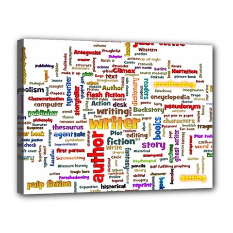 Writing Author Motivation Words Canvas 16  X 12  (stretched) by Semog4