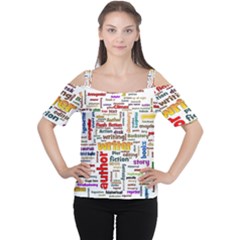 Writing Author Motivation Words Cutout Shoulder Tee