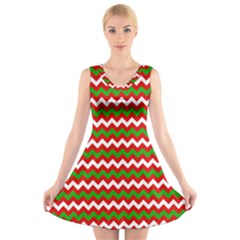 Christmas Paper Scrapbooking Pattern V-neck Sleeveless Dress