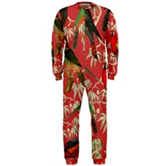 Vintage Tropical Birds Pattern In Pink Onepiece Jumpsuit (men) by CCBoutique