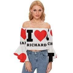 I Love Richard Off Shoulder Flutter Bell Sleeve Top by ilovewhateva