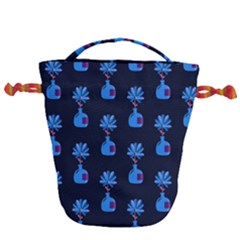 Flower Vase Pattern Drawstring Bucket Bag