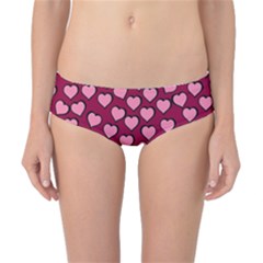 Pattern Pink Abstract Heart Love Classic Bikini Bottoms by Ravend