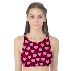 Pattern Pink Abstract Heart Love Tank Bikini Top