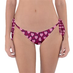 Pattern Pink Abstract Heart Love Reversible Bikini Bottoms