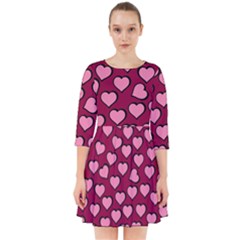 Pattern Pink Abstract Heart Love Smock Dress