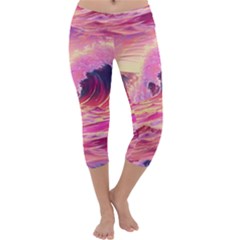 Wave Waves Ocean Sea Capri Yoga Leggings