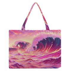 Wave Waves Ocean Sea Zipper Medium Tote Bag