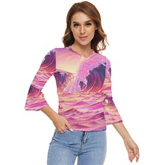 Wave Waves Ocean Sea Bell Sleeve Top