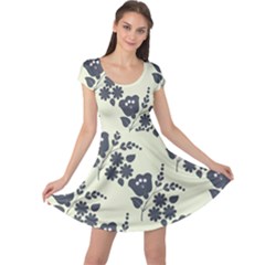 Flower Roses Rose Floral Flora Pattern Vintage Cap Sleeve Dress