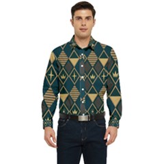 Background Non Seamless Pattern Men s Long Sleeve  Shirt