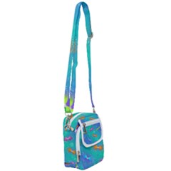 Non Seamless Pattern Blues Bright Shoulder Strap Belt Bag by Ravend