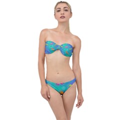 Non Seamless Pattern Blues Bright Classic Bandeau Bikini Set