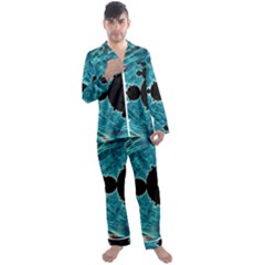 Fractal Abstract Background Men s Long Sleeve Satin Pajamas Set by Ravend