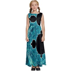 Fractal Abstract Background Kids  Satin Sleeveless Maxi Dress