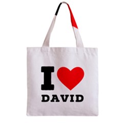 I Love David Zipper Grocery Tote Bag by ilovewhateva