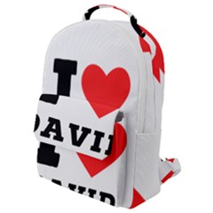 I Love David Flap Pocket Backpack (small) by ilovewhateva