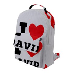 I Love David Flap Pocket Backpack (large) by ilovewhateva