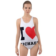 I Love Michael Cut-out Back One Piece Swimsuit by ilovewhateva