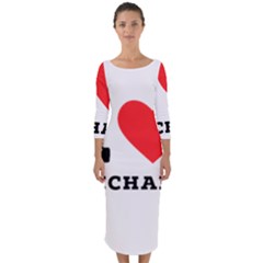 I Love Michael Quarter Sleeve Midi Bodycon Dress by ilovewhateva
