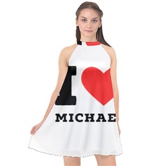I Love Michael Halter Neckline Chiffon Dress  by ilovewhateva