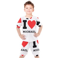 I Love Michael Kids  Tee And Shorts Set by ilovewhateva