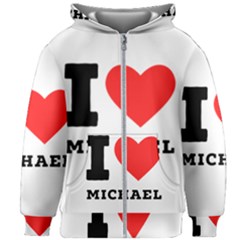 I Love Michael Kids  Zipper Hoodie Without Drawstring by ilovewhateva