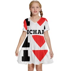 I Love Michael Kids  Short Sleeve Tiered Mini Dress