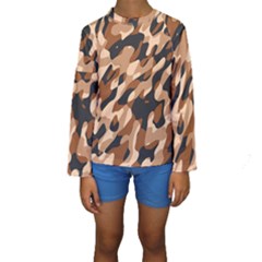 Abstract Camouflage Pattern Kids  Long Sleeve Swimwear by Jack14
