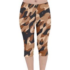 Abstract Camouflage Pattern Velvet Capri Leggings  by Jack14