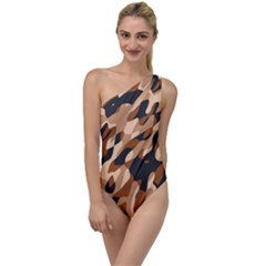 Abstract Camouflage Pattern To One Side Swimsuit by Jack14