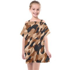 Abstract Camouflage Pattern Kids  One Piece Chiffon Dress by Jack14