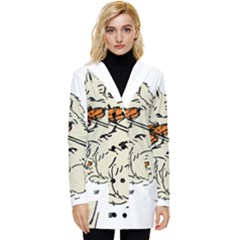 Cat Playing The Violin Art Button Up Hooded Coat  by oldshool