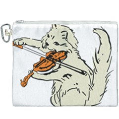 Cat Playing The Violin Art Canvas Cosmetic Bag (xxxl) by oldshool