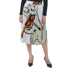 Cat Playing The Violin Art Classic Velour Midi Skirt  by oldshool