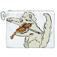 Cat Playing The Violin Art Canvas Cosmetic Bag (xxl)