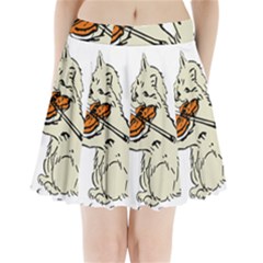 Cat Playing The Violin Art Pleated Mini Skirt by oldshool