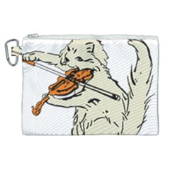 Cat Playing The Violin Art Canvas Cosmetic Bag (xl) by oldshool