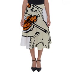 Cat Playing The Violin Art Perfect Length Midi Skirt by oldshool