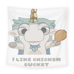 Unicourse Chicken Bucket T-shirt For Bluey Fans, Dad T-shirt, Bluey Mom Shirt, Unicorn Bluey Tee, Bl Square Tapestry (large) by avitendut