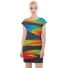 Colorful Background Cap Sleeve Bodycon Dress by Semog4