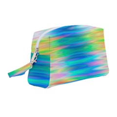 Wave Rainbow Bright Texture Wristlet Pouch Bag (medium) by Semog4