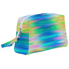 Wave Rainbow Bright Texture Wristlet Pouch Bag (large) by Semog4