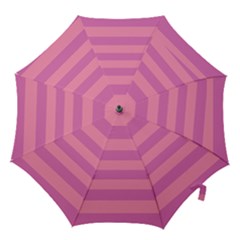 Pink Stripes Striped Design Pattern Hook Handle Umbrellas (small)