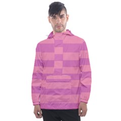 Pink Stripes Striped Design Pattern Men s Front Pocket Pullover Windbreaker by Semog4