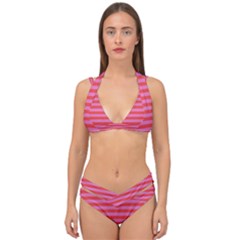 Stripes-striped-design-pattern Double Strap Halter Bikini Set by Semog4