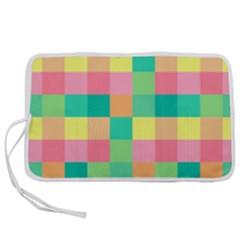 Checkerboard-pastel-squares- Pen Storage Case (l)