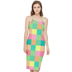 Checkerboard-pastel-squares- Bodycon Cross Back Summer Dress by Semog4