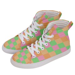 Checkerboard-pastel-squares Women s Hi-top Skate Sneakers by Semog4